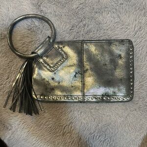 Silver Studded Wristlet Clutch